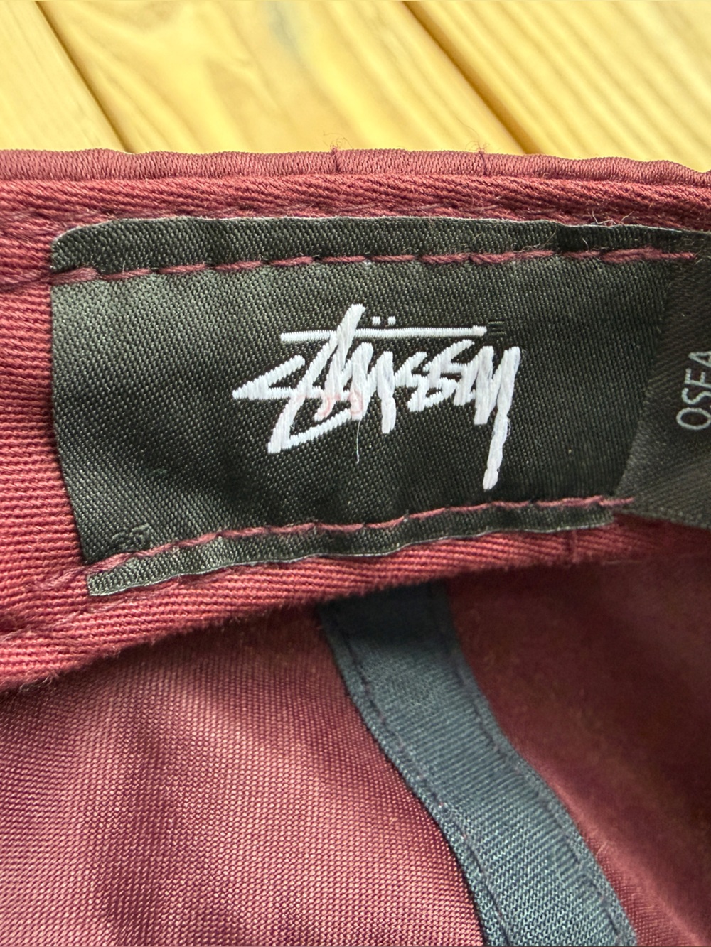 Stussy Jodie Strapback Burgundy Satin Hat Rare Adjustable View 6